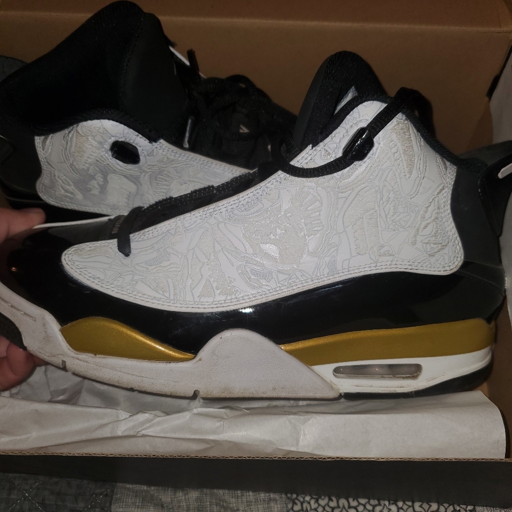 Jordan Dub Zero 8.5 white black gold
